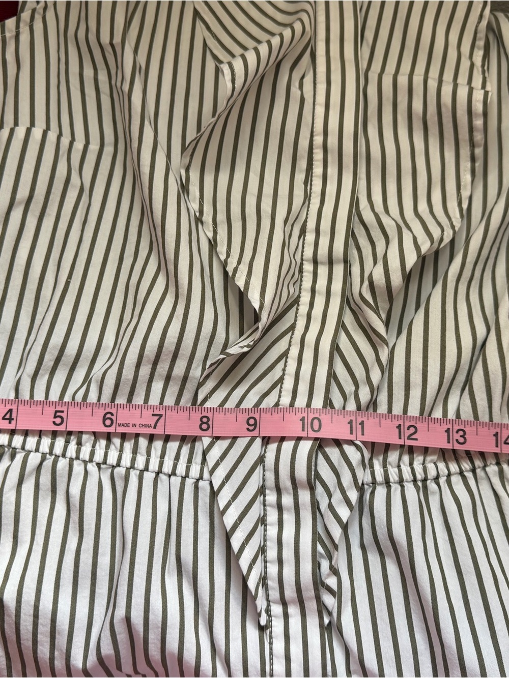 Liz Claiborne White and Olive Stripe Ruffle Sleeveless Top - Picture 5 of 7